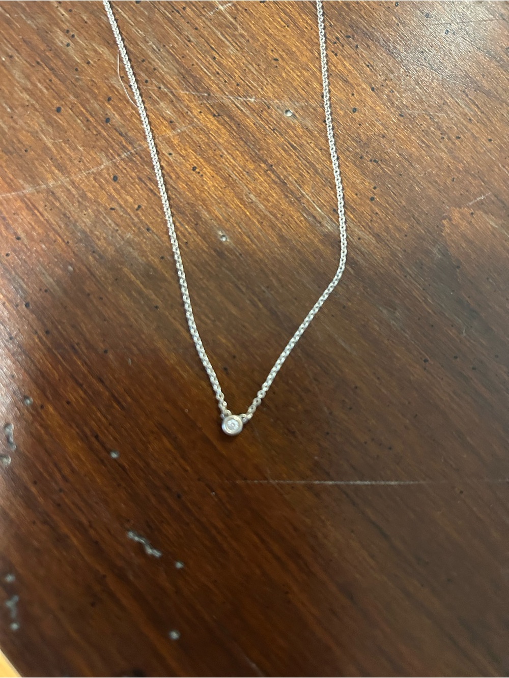 Tiffany & Co. Diamonds by the yard 16.5 inch .03 carat diamond silver necklace